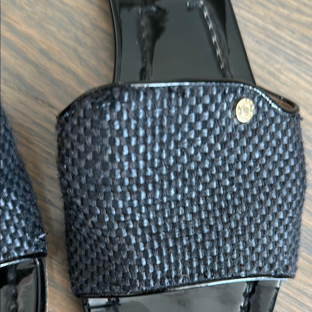 Jimmy Choo Black Textured Slide Sandals - Picture 3 of 7